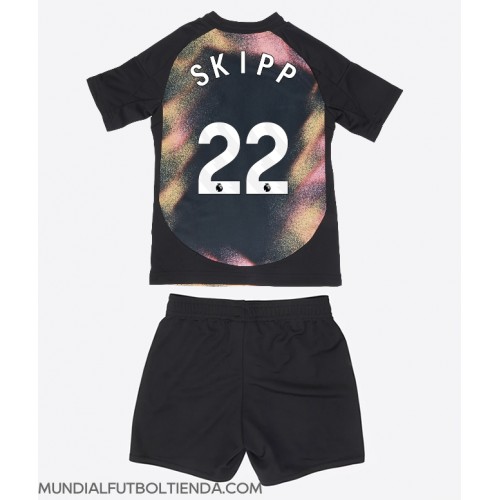 Camiseta Leicester City Oliver Skipp #22 Segunda Equipación Replica 2024-25 para niños mangas cortas (+ Pantalones cortos)